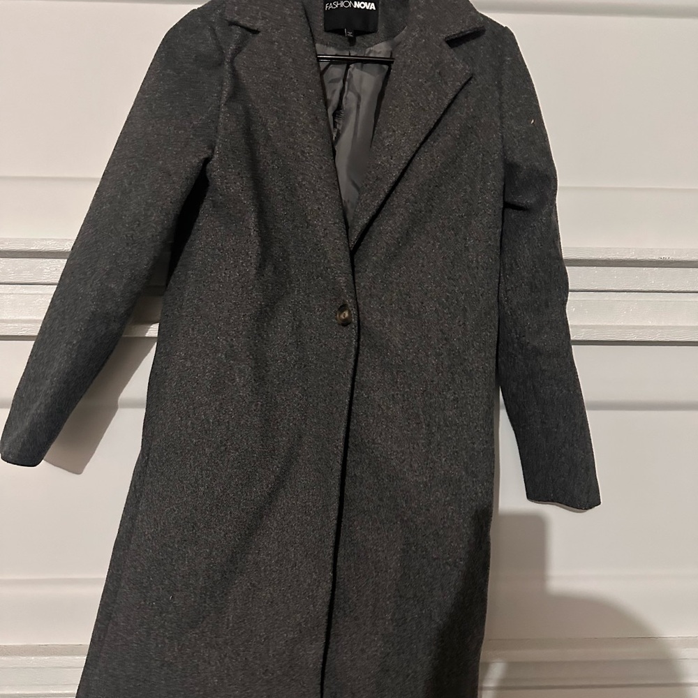 Fashion Nova Charcoal Trench Coat